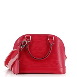Alma Handbag Epi Leather with Logo Jacquard Strap BB