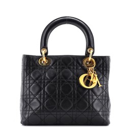 Vintage Lady Dior Bag Cannage Quilt Lambskin Medium