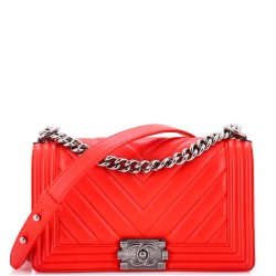 Boy Flap Bag Chevron Lambskin Old Medium