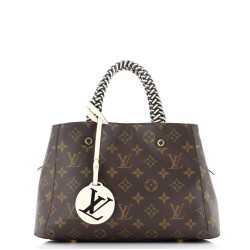 Braided Handle Montaigne Handbag Monogram Canvas BB