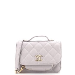 Business Affinity Flap Clutch with Chain Quilted Caviar