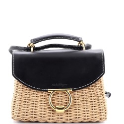 Margot Satchel Wicker with Leather Small
