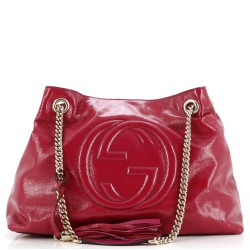 Soho Chain Strap Shoulder Bag Patent Medium