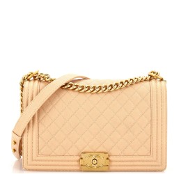 Boy Flap Bag Quilted Caviar New Medium