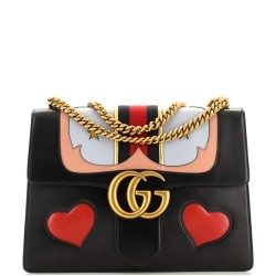 Web Heart GG Marmont Chain Shoulder Bag Leather Medium
