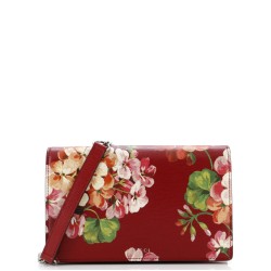 Chain Wallet Blooms Print Leather