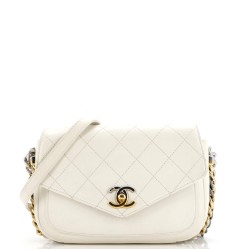 Two Tone Envelope Flap Bag Quilted Calfskin Medium