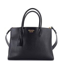 Side Pleat Tote Saffiano Leather Large