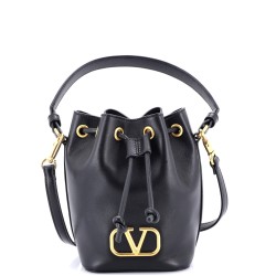 VLogo Signature Bucket Bag Leather Mini