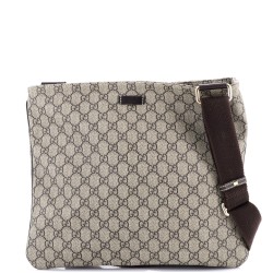 Zip Top Messenger Bag GG Coated Canvas Large