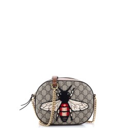 Chain Crossbody Bag Embroidered GG Coated Canvas Mini