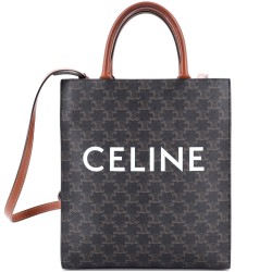 Vertical Cabas Tote Triomphe Coated Canvas Small