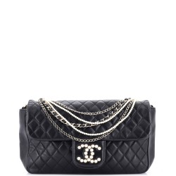 Westminster Pearl Chain Flap Bag Quilted Lambskin Medium