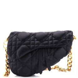 x ERL Venice Saddle Chain Bag Cannage Quilt Satin