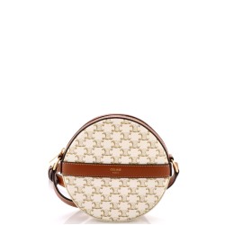 Round Purse on Strap Triomphe Coated Canvas