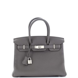 Birkin Handbag Grey Togo with Palladium Hardware 30
