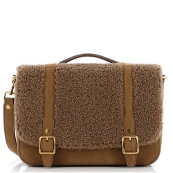Schoolbag Satchel Shearling with Suede Mini