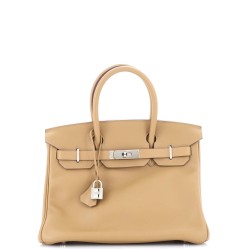Birkin Handbag Biscuit Swift with Palladium Hardware 30