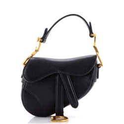 Saddle Handbag with Strap Leather Micro