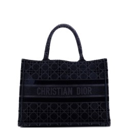 Book Tote Cannage Embroidered Velvet Medium