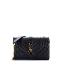 Classic Monogram Envelope Satchel Mixed Matelasse Leather Small