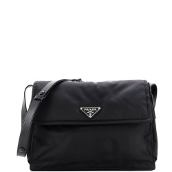 Padded Flap Shoulder Bag Re-Nylon Large