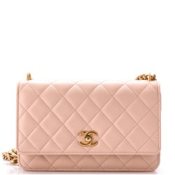 Sweet Camellia Wallet on Chain Quilted Lambskin