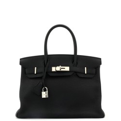 Birkin Handbag Noir Togo with Palladium Hardware 30
