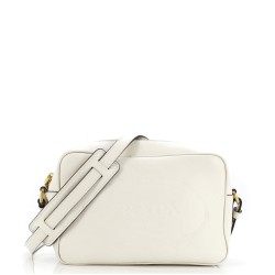 Logo Camera Bag Embossed Leather Small