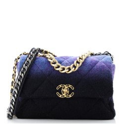 19 Flap Bag Quilted Tweed Large