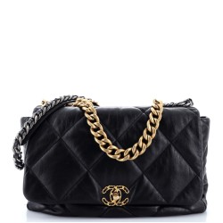 19 Flap Bag Quilted Leather Maxi