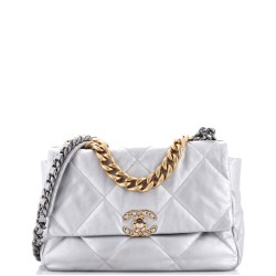 19 Flap Bag Quilted Leather Large