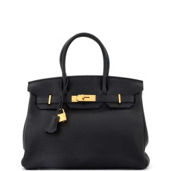 Birkin Handbag Noir Togo with Gold Hardware 30