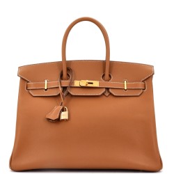 Birkin Handbag Gold Epsom with Gold Hardware 35