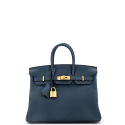 Birkin Handbag Bleu De Prusse Togo with Gold Hardware 25