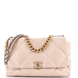 19 Flap Bag Quilted Leather Maxi