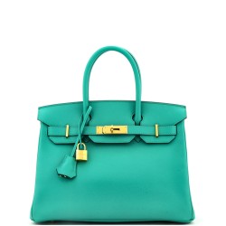 Birkin Handbag Vert Verone Epsom with Gold Hardware 30