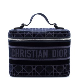 DiorTravel Vanity Case Cannage Embroidered Velvet