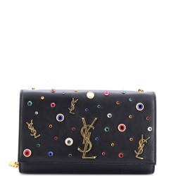Classic Monogram Crossbody Bag Embellished Leather Medium