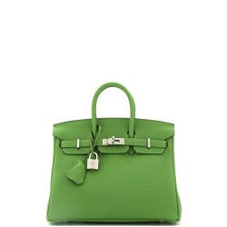Birkin Handbag Vert Yucca Togo with Palladium Hardware 25
