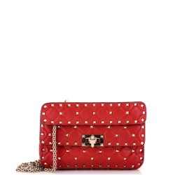 Rockstud Spike Flap Bag Quilted Leather Small