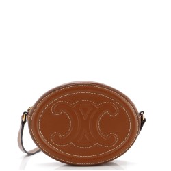 Triomphe Oval Crossbody Bag Leather Mini