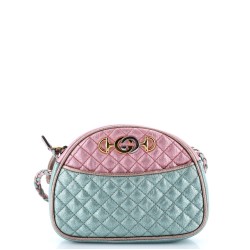 Trapuntata Camera Shoulder Bag Quilted Laminated Leather Mini