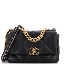 19 Flap Bag Quilted Leather Medium