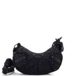 Le Cagole Giant Studs Shoulder Bag Rhinestones XS