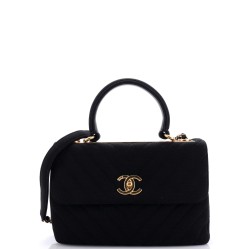 Trendy CC Top Handle Bag Chevron Jersey Small