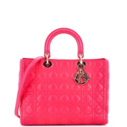 Lady Dior Bag Cannage Quilt Lambskin Large