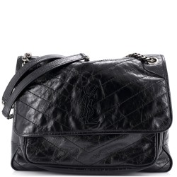 Niki Chain Flap Bag Matelasse Chevron Leather Large