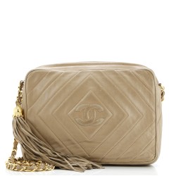 Vintage Diamond CC Camera Bag Chevron Lambskin Medium