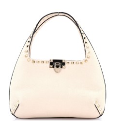 Rockstud Flip Lock Hobo Leather Small